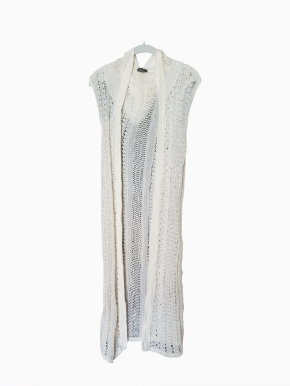 Crochet Open Knit Vest w/Hood